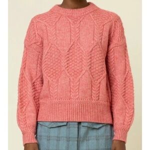 NWT FRNCH Julia Cable Knit Sweater